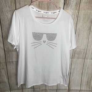 Karl Lagerfeld White Studded T-Shirt